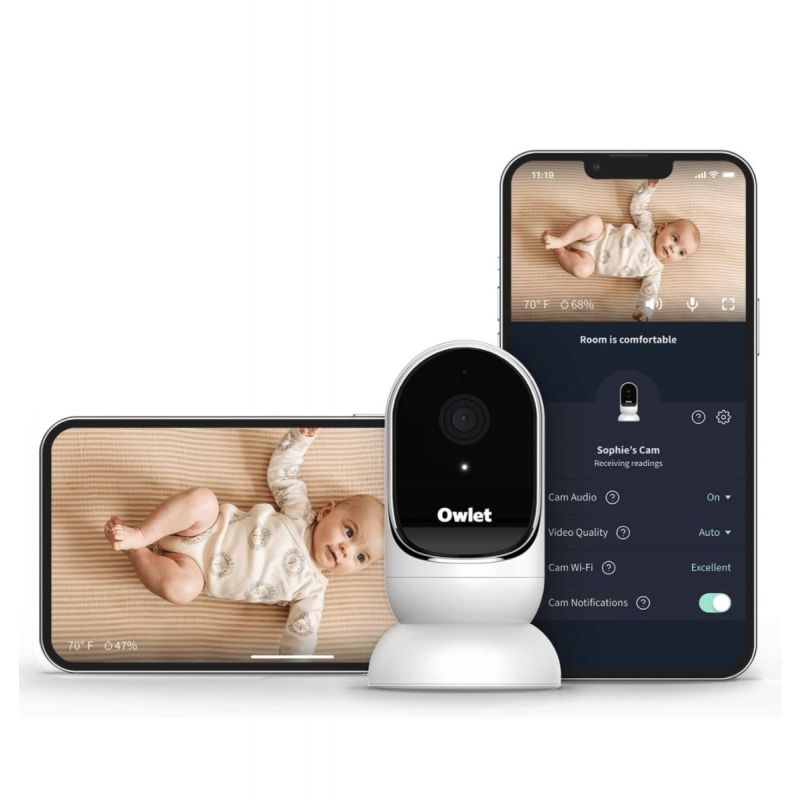 Owlet Cam Smart Video Baby Monitor with Video Camera and Audio - Secure Wifi, 1080p Night Vision, Customize Cry, Sound and Motion Alerts, 2-way audio, Mounting kit
