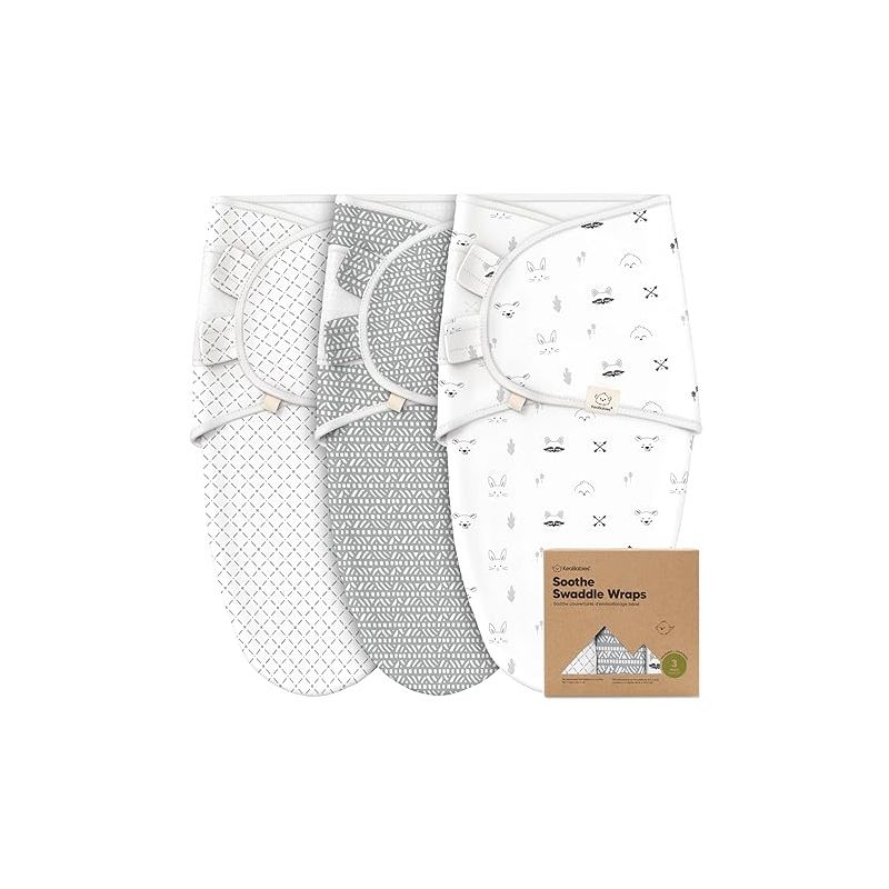 KeaBabies 3-Pack Organic Baby Swaddle Sleep Sacks - Newborn Swaddle Sack