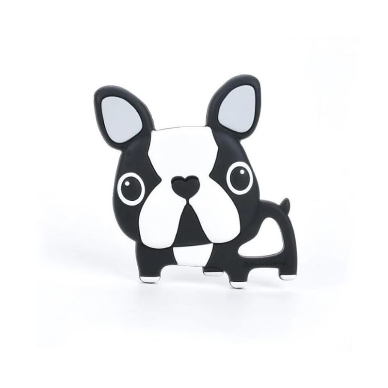 LOULOU LOLLIPOP SILICONE TEETHER - BOSTON TERRIER BLACK