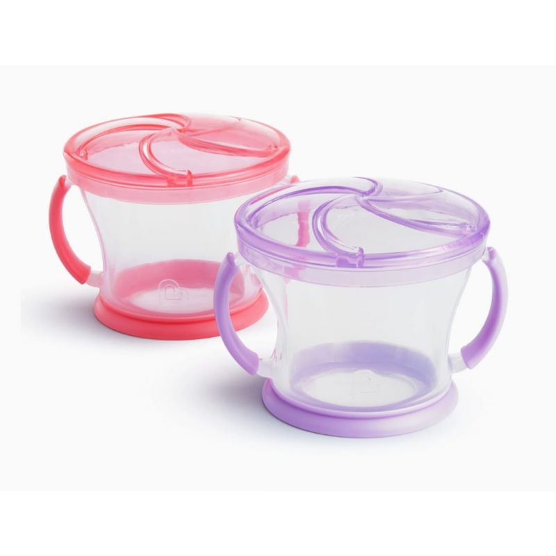 :Munchkin Snack Catcher Toddler Snack Cups, 2 Pack, Pink/Purple
