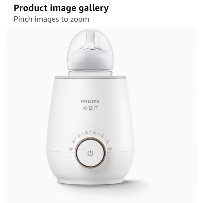 hilips AVENT Fast Baby Bottle Warmer with Smart Temperature Control and Automatic Shut-Off, SCF358/00