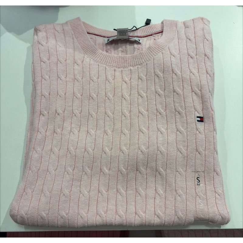 sweater tricot trançado manga curta