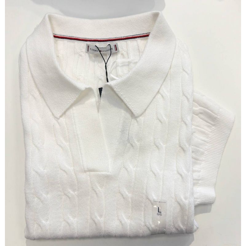 Polo sweater tricot trançado