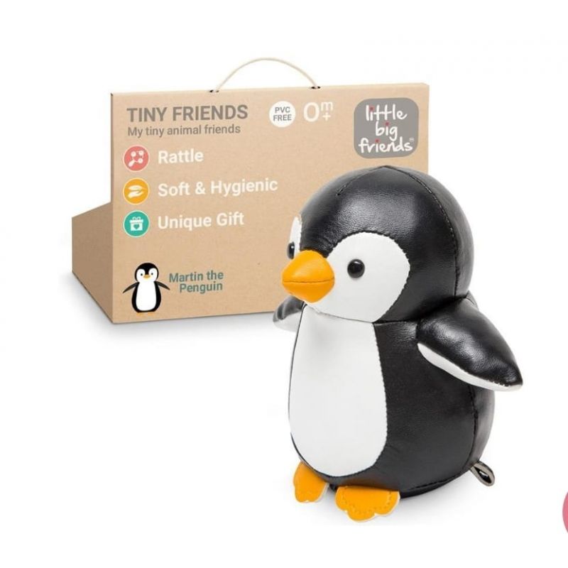 LITTLE BIG FRIENDS - TINY FRIENDS, RATTLE TOY, SPECIAL STUFFED ANIMAL, MARTIN THE PENGUIN