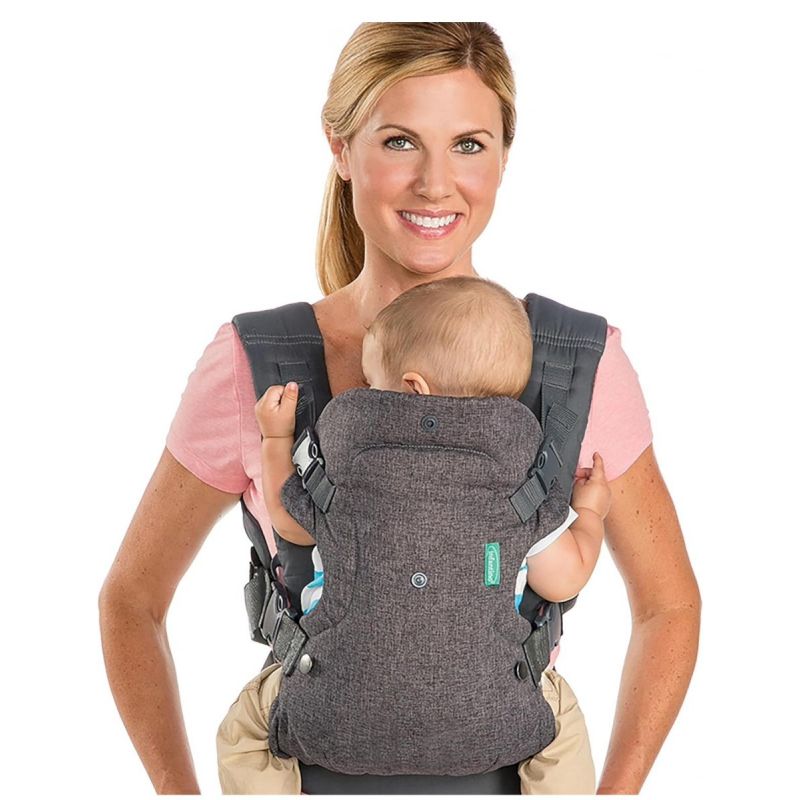 Infantino Flip Advanced 4-in-1 Carrier - Ergonomic, convertible, face-in and face-out front and back carry for newborns and older babies 8-32 lbs
