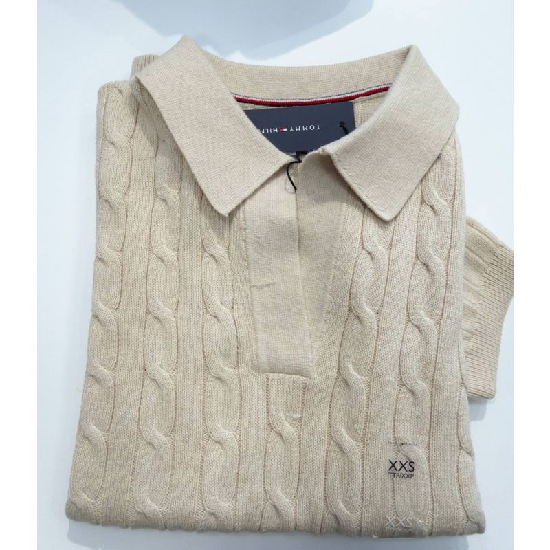 Polo sweater tricot trançado