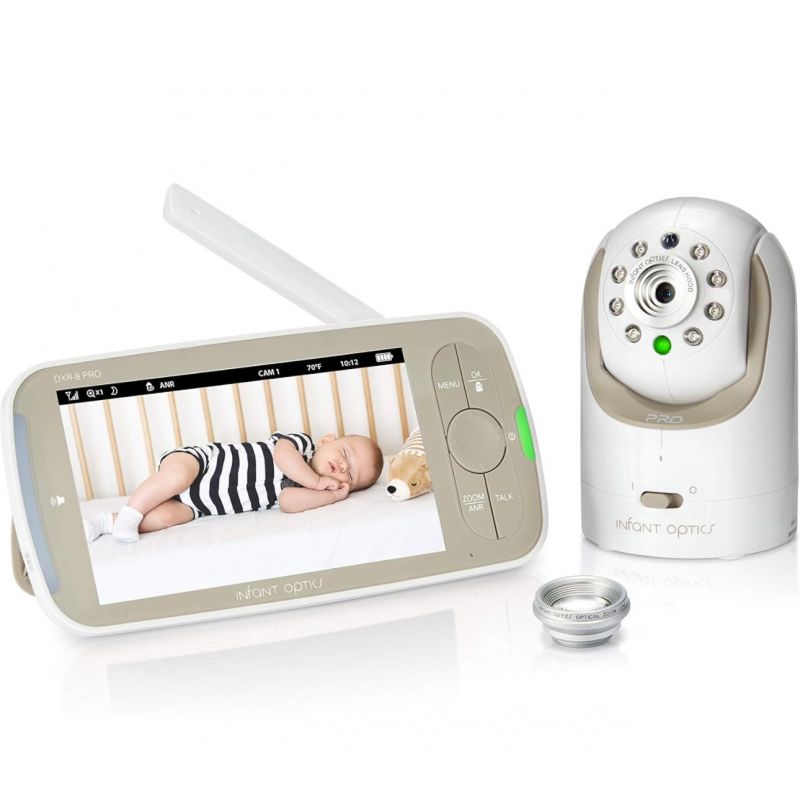 Infant Optics DXR-8 PRO Video Baby Monitor, 720P HD Resolution 5" Display, Patent-Pending A.N.R. (Active Noise Reduction), Pan Tilt Zoom, and Interchangeable Lenses