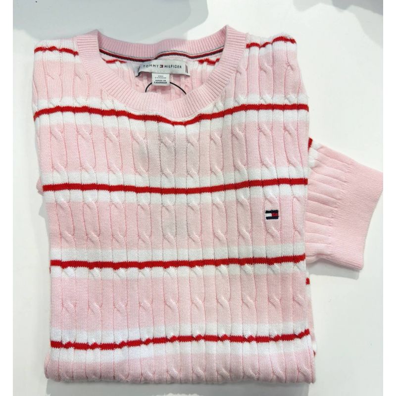 sweater tricot trançado manga curta