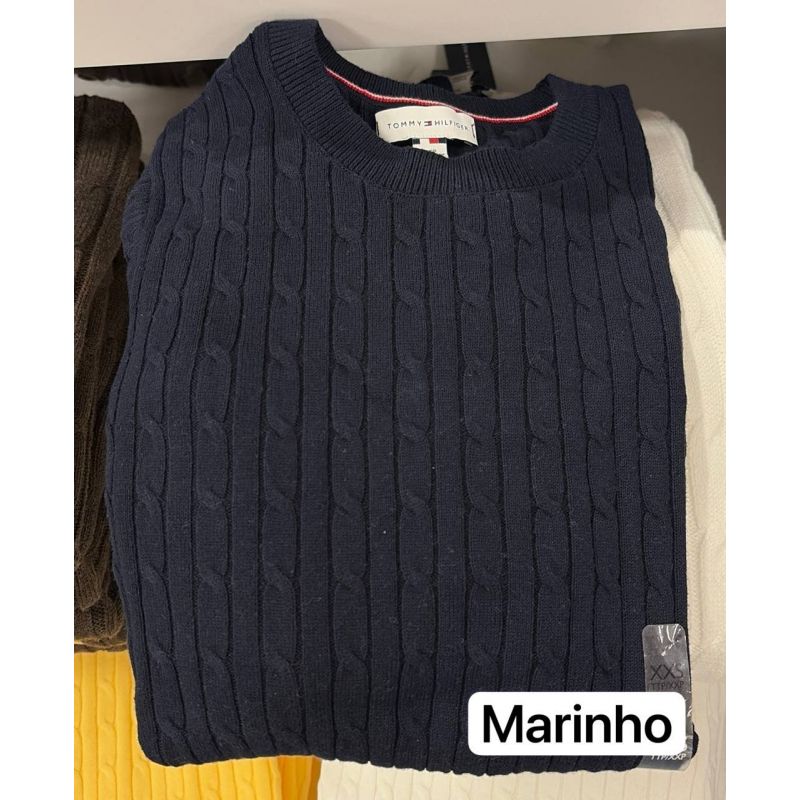 Sweater tricot trançado manga longa