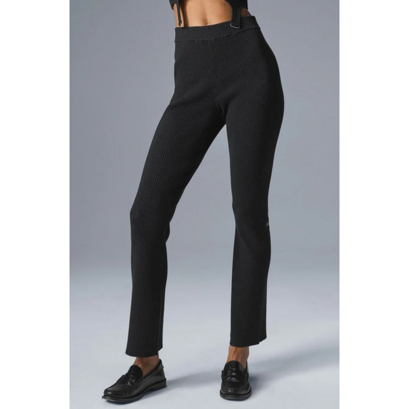 SDenim Knit High-Waist Flare Pant