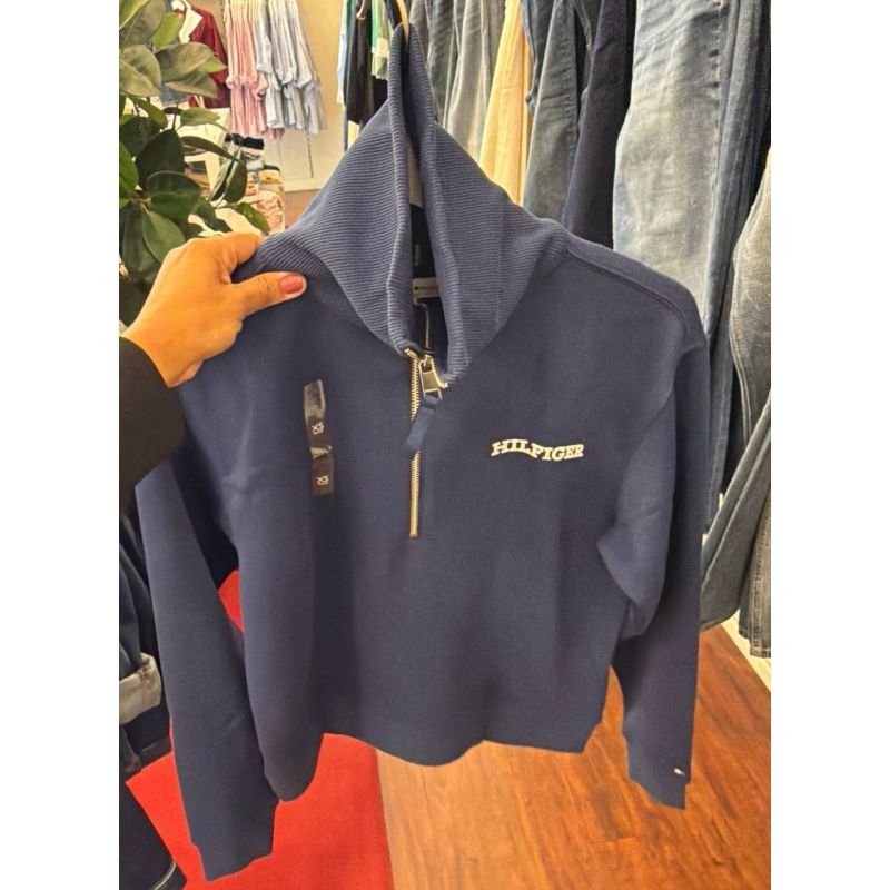 Moletom com fleece e gola