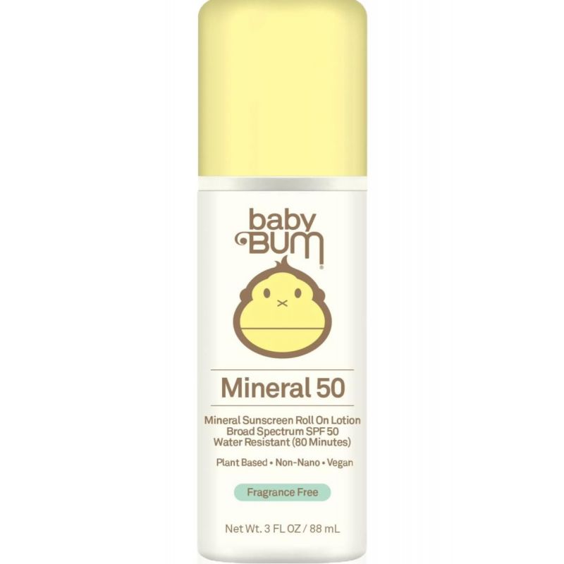 Baby Bum Mineral SPF 50 Roll-On Sunscreen | Vegan and Hawaii 104 Reef Act Compliant (Octinoxate & Oxybenzone Free) Broad Spectrum Moisturizing UVA/UVB