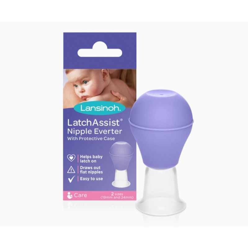 Lansinoh LatchAssist Nipple Everter for Breastfeeding with 2 Flange Sizes