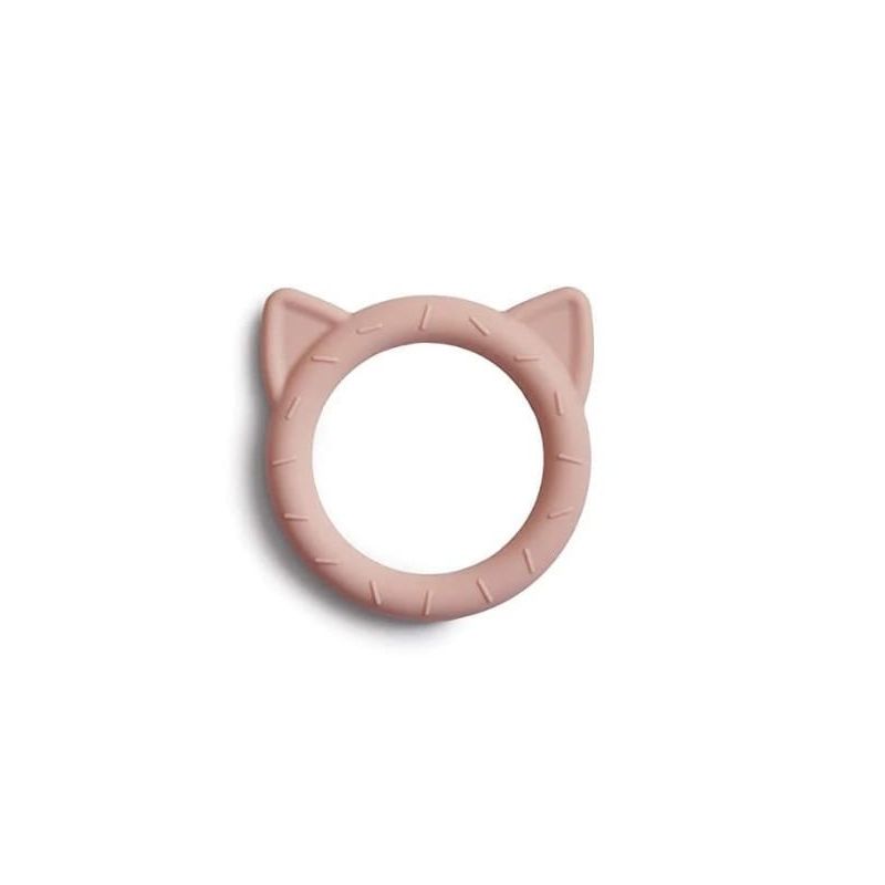 MUSHIE SILICONE BABY TEETHER CAT TOY BLUS
