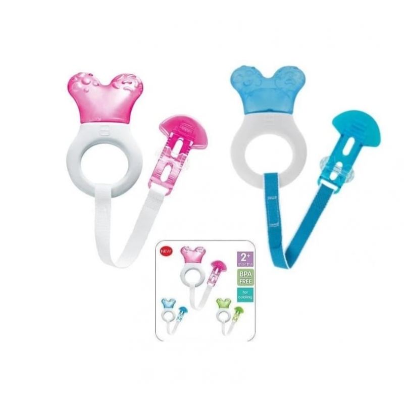 MAM MINI COOLER TEETHER WITH CLIP ASSORTED PINK/BLUE/GREEN