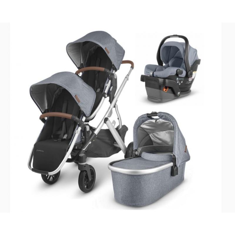 UPPABABY VISTA V2 DOUBLE STROLLER TRAVEL SYSTEM + MESA V2 - GREGORY