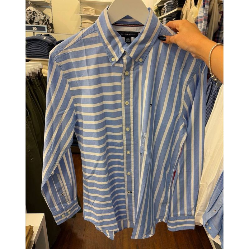 Camisa social manga longa REGULAR fit linho e algodão