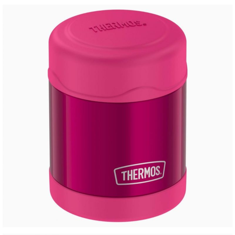 THERMOS FUNTAINER 10 Ounce Stainless Steel Vacuum Insulated Kids Food Jar, Pink