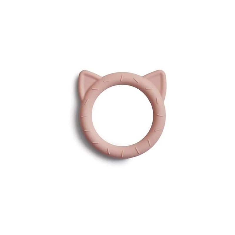 MUSHIE SILICONE BABY TEETHER CAT TOY BLUSH