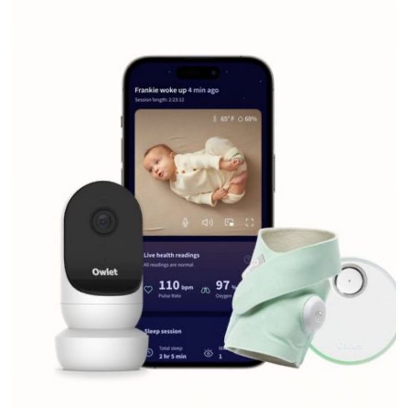 Owlet Dream Duo 2 Smart Baby Monitor - Includes FDA-Cleared Dream Sock & HD Video Wifi Camera