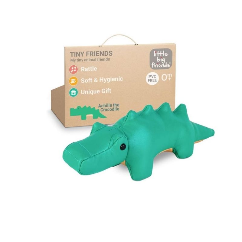 LITTLE BIG FRIENDS - TINY FRIENDS RATTLE TOY, ACHILLE THE CROCODILE