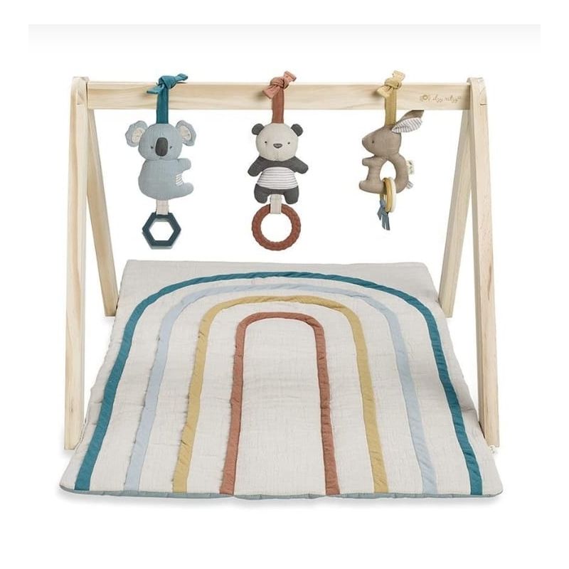 ITZY RITZY - WOODEN ACITIVITY GYM WITH PLAY MAT AND TOY RAINBOW