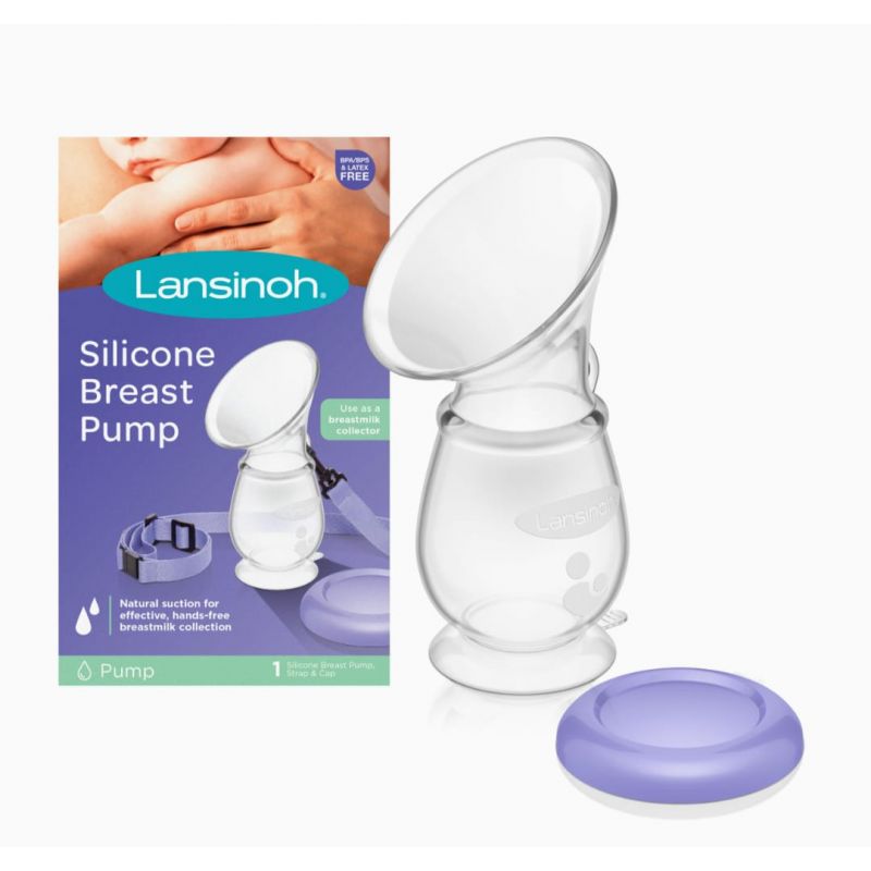 Lansinoh Silicone Breast Pump for Breastfeeding with Suction Base