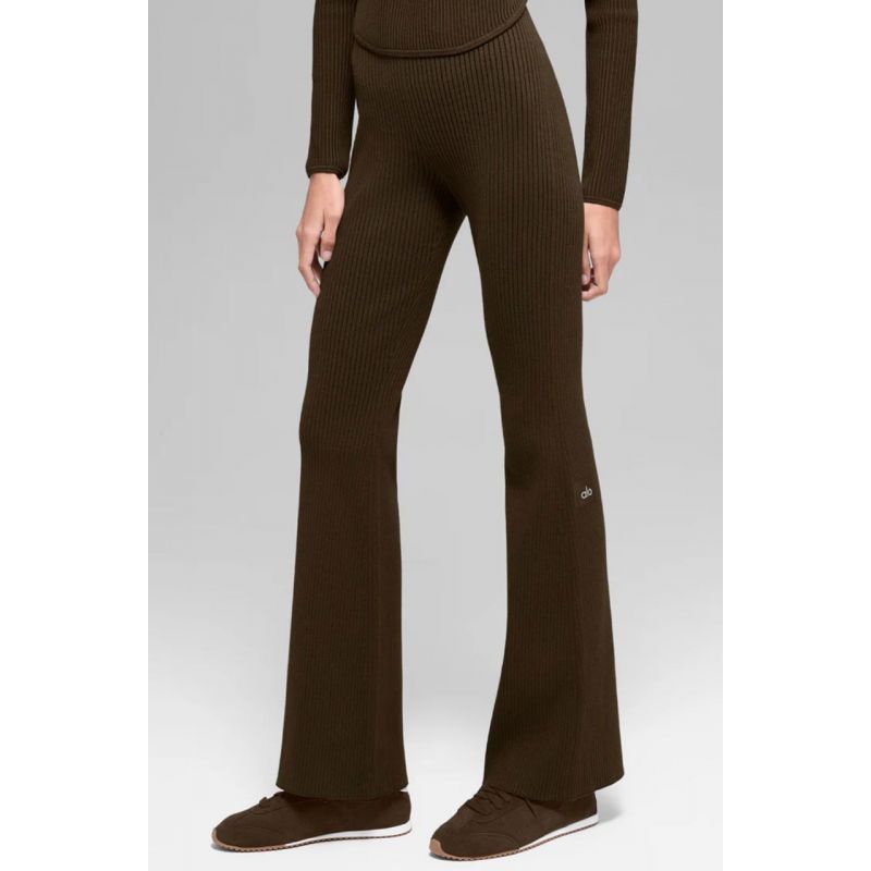 SDenim Knit High-Waist Flare Pant