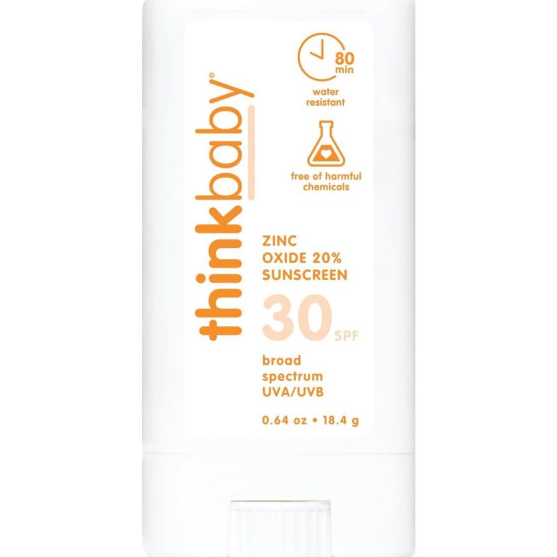 Thinkbaby SPF 30 Sunscreen Stick – Safe, Natural, Water Resistant Sun Cream for Babies, Kids & Adults – Vegan, Mineral UVA/UVB Sun Protection