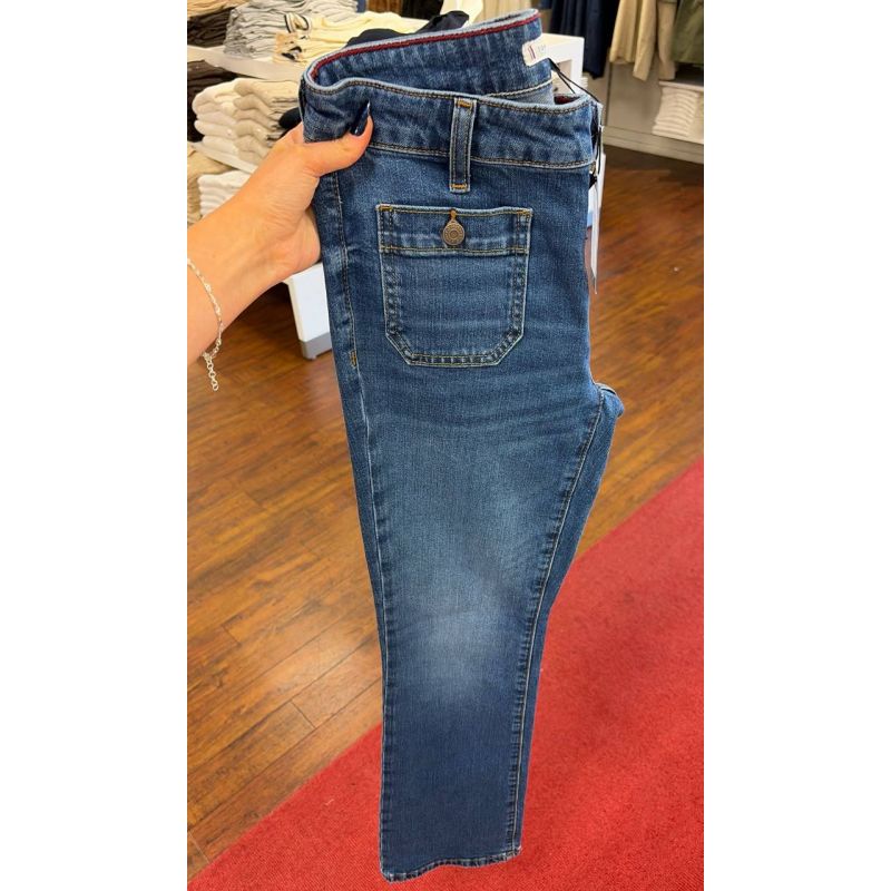 calça mid rise bootcut