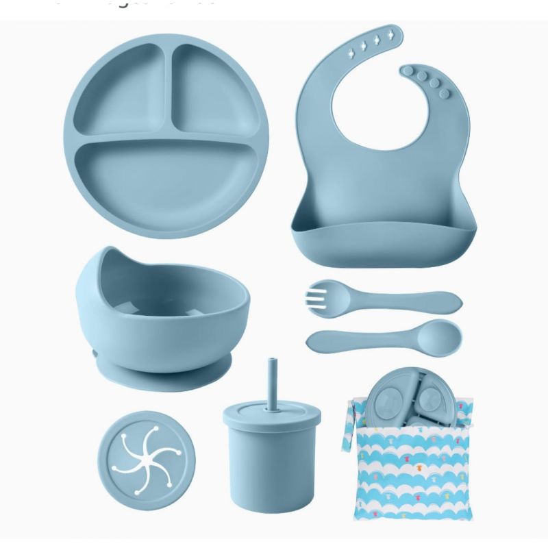 ECLIP Silicone Baby Feeding Set, 10 Pcs Baby Led Weaning Supplies