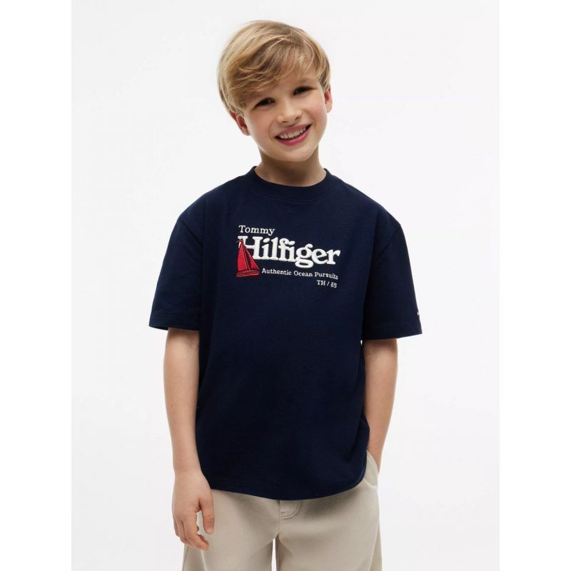 Kids Embroidered Sailboat T-Shirt