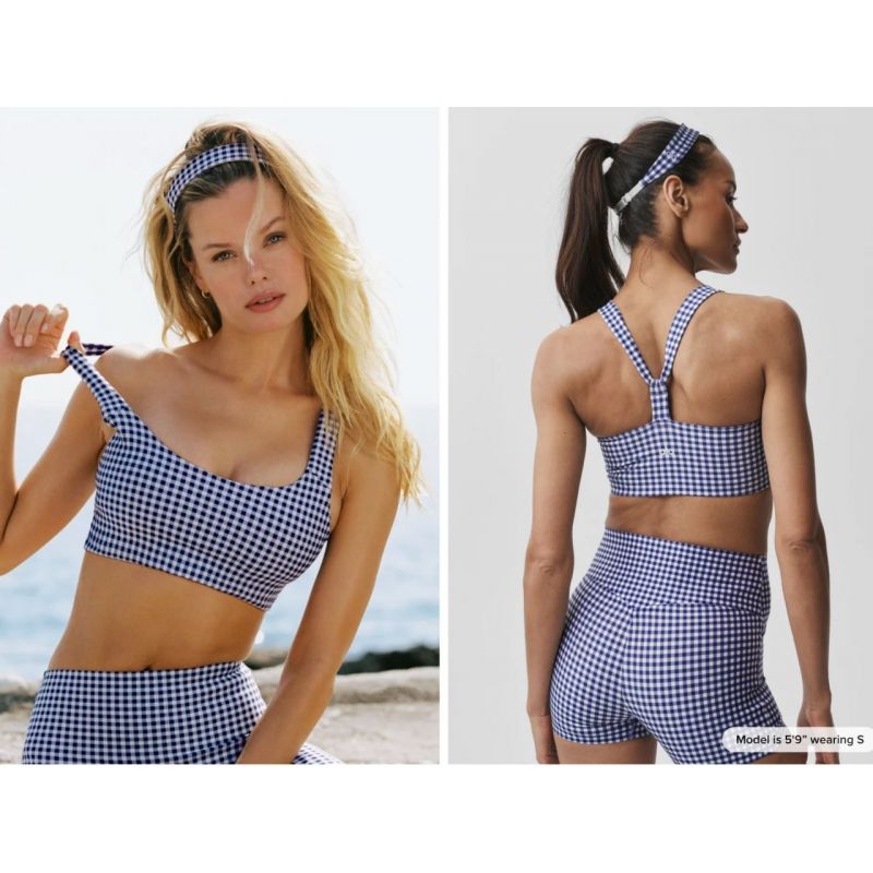 Airlift Gingham Sleek Bra Tank