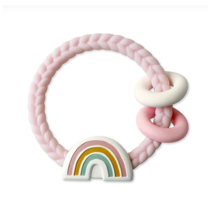 ITZY RITZY - SILICONE TEETHER WITH RATTLE RAINBOW