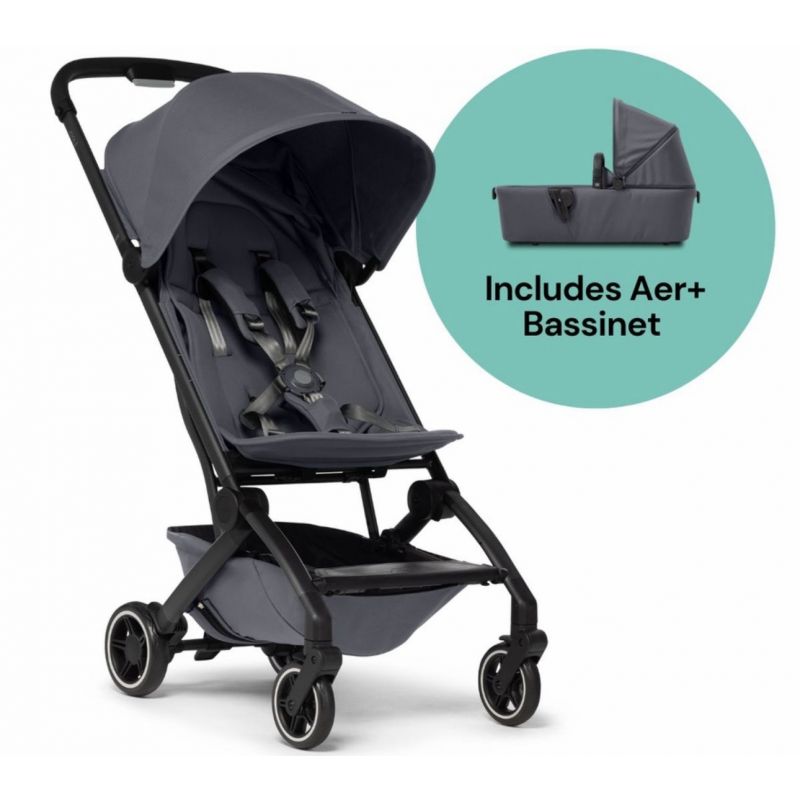 Joolz Aer+ Lightweight Compact Stroller + Bassinet Bundle - Stone Grey