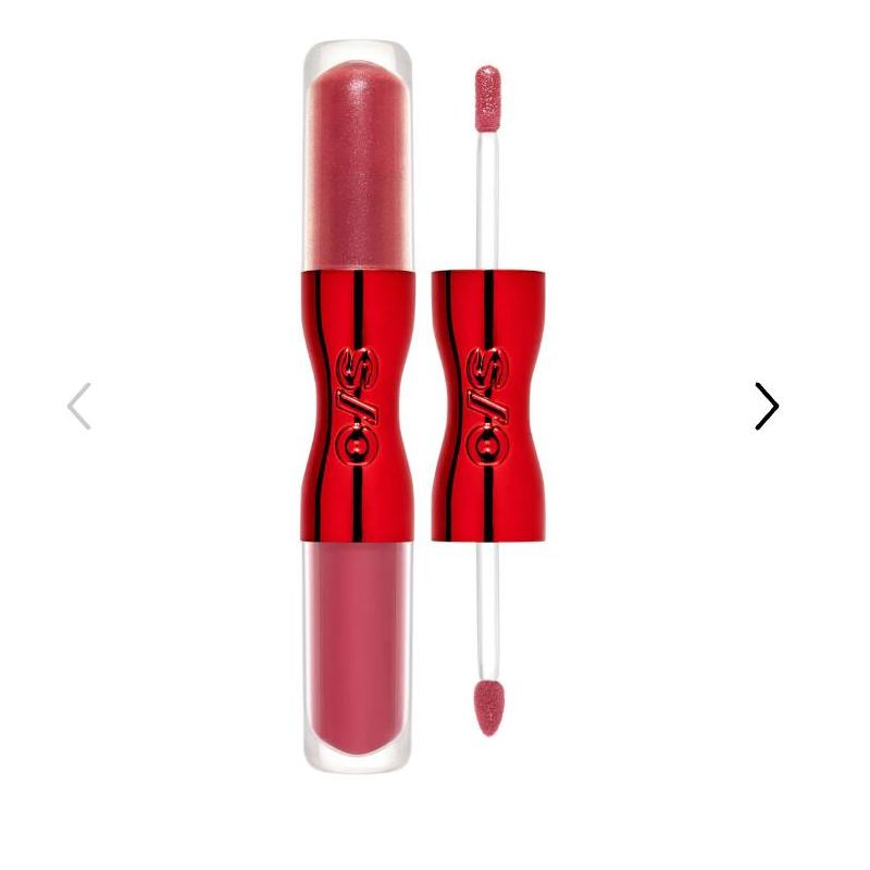 ONE/SIZE by Patrick Starrr Lip Snatcher Hydrating Liquid Lipstick and Lip Gloss Duo Color: Joelapuss - pearlescent & matte medium pink