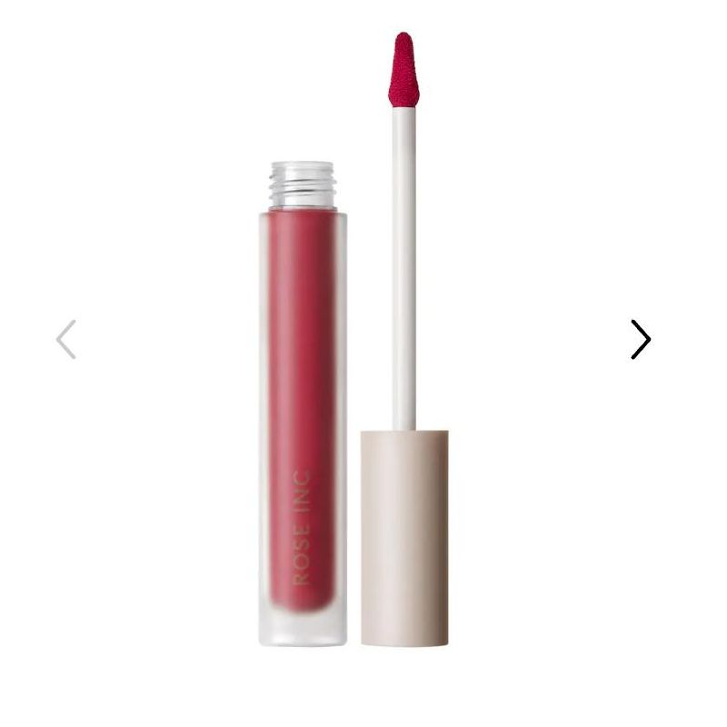 ROSE INC Lip Cream Longwearing Matte Liquid Lipstick with Squalane Color: Their Union - vivid pink