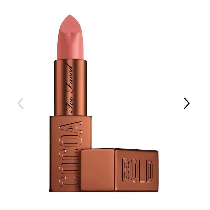 Too Faced Cocoa Bold Cream Lipstick Color: Milkshake - muted neutral pink nude