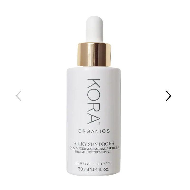 KORA Organics Silky Sun Drops Organic Sunscreen Serum with SPF 30 for Skin Barrier Repair