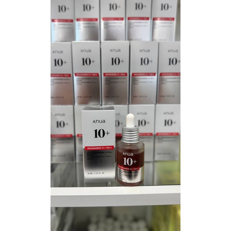 Anua Niacinamide 10% + TXA 4% Serum combina alta concentracao de niacinamida com acido tranexamico, ajudando a clarear manchas escuras, uniformizar o tom da pele, controlar a oleosidade e melhorar a luminosidade de forma eficaz.