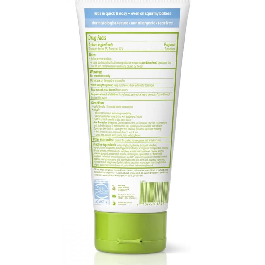 Babyganics Sunscreen Lotion 50 SPF, 6oz, Packaging May Vary