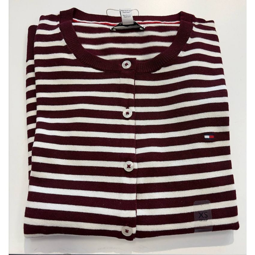 cardigan linha manga longa listrada