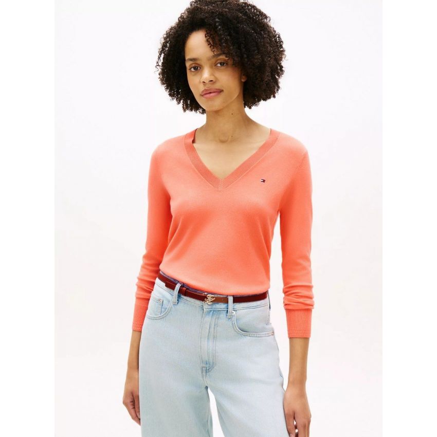 Viscose-Blend V-Neck Sweater