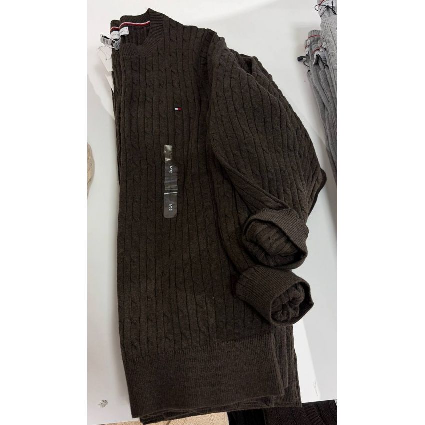 Sweater tricot trançado manga longa