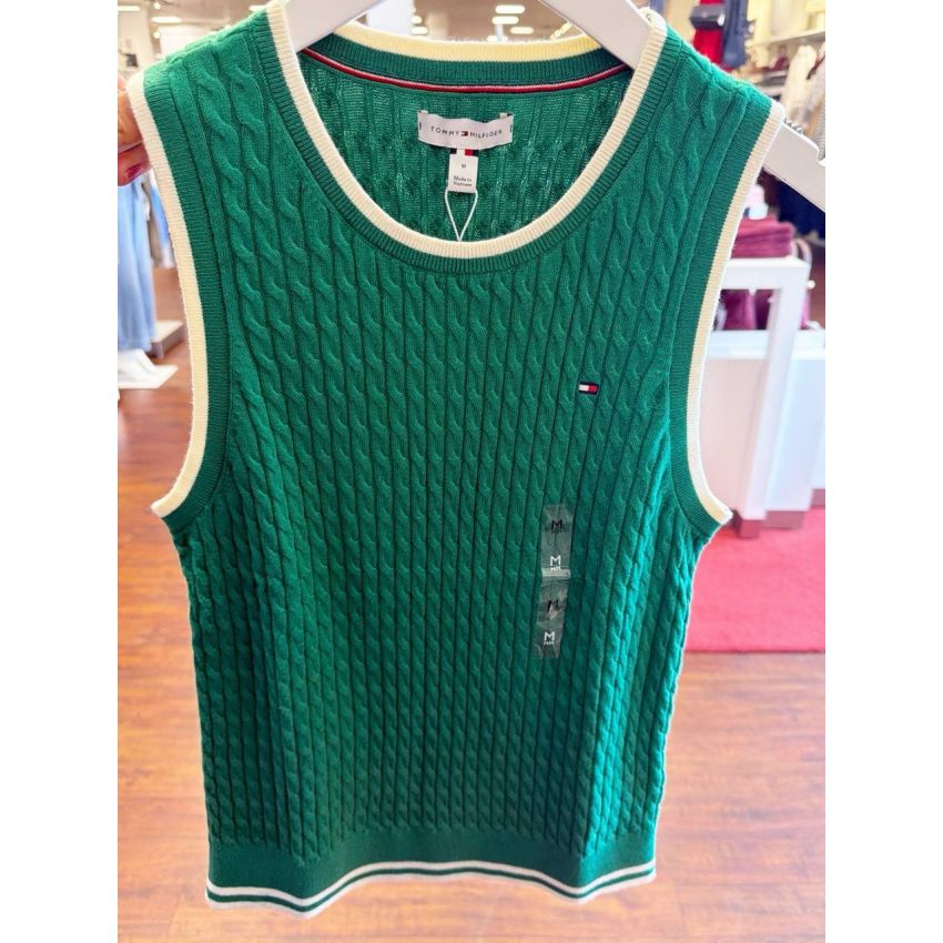 sweater tricot trançado regata