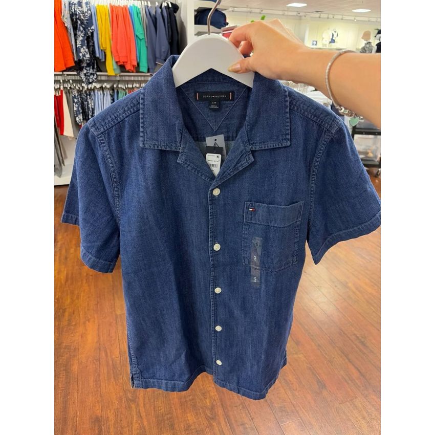 Camisa manga curta jeans
