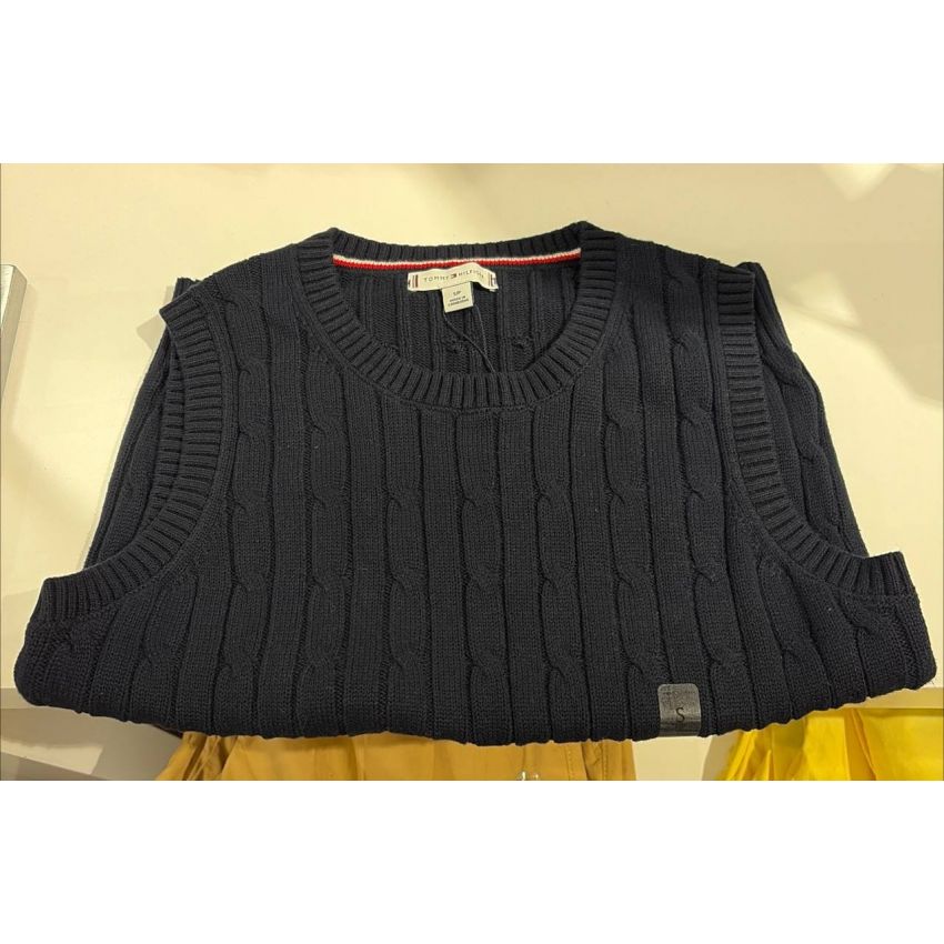 Colete tricot trançado