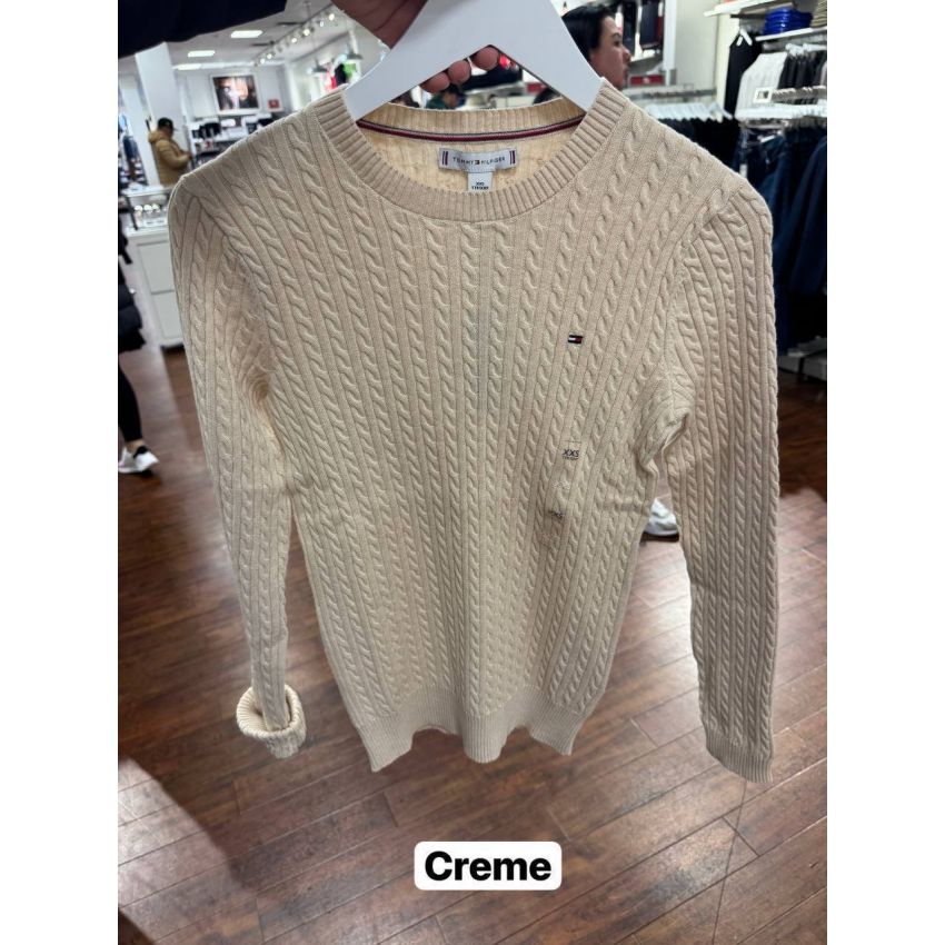 Sweater tricot trançado manga longa