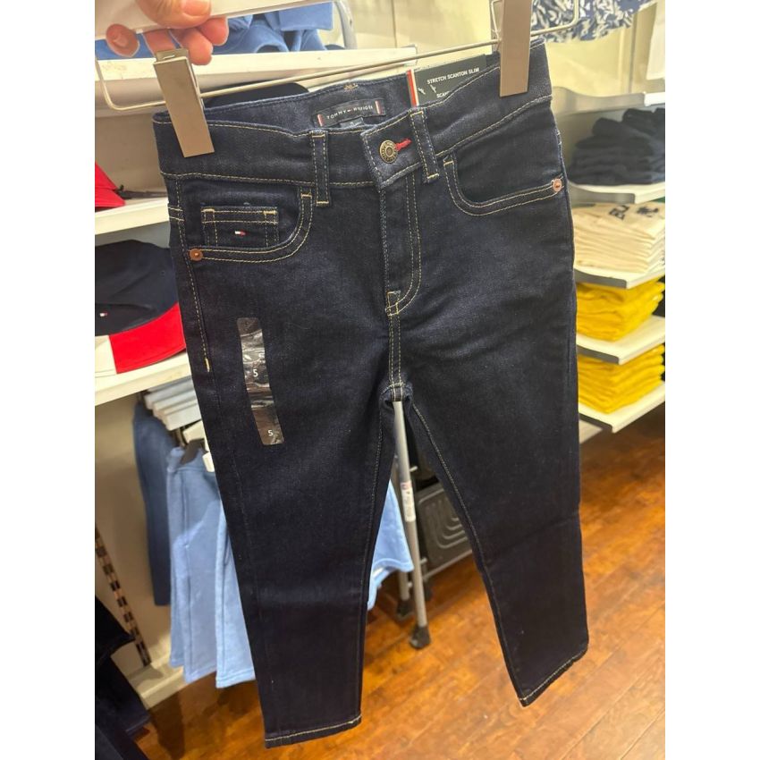 calça jeans Straight slim com ajuste na cintura