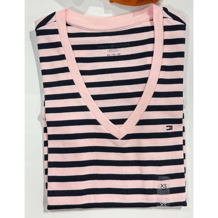 BLUSA BÁSICA DECOTE V MANGA CURTA